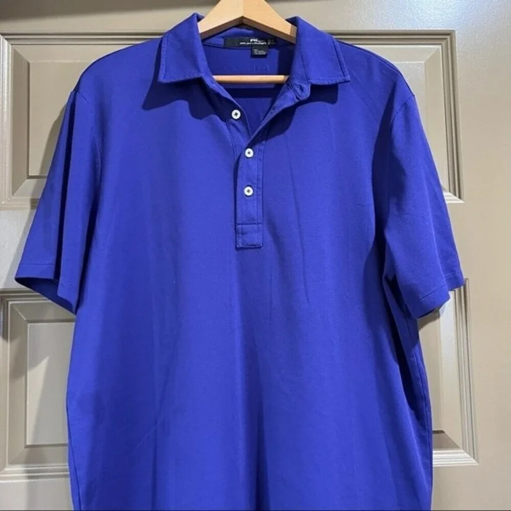 RLX Ralph Lauren Size L Mens Purple Performance Golf Polo Shirt Logo
